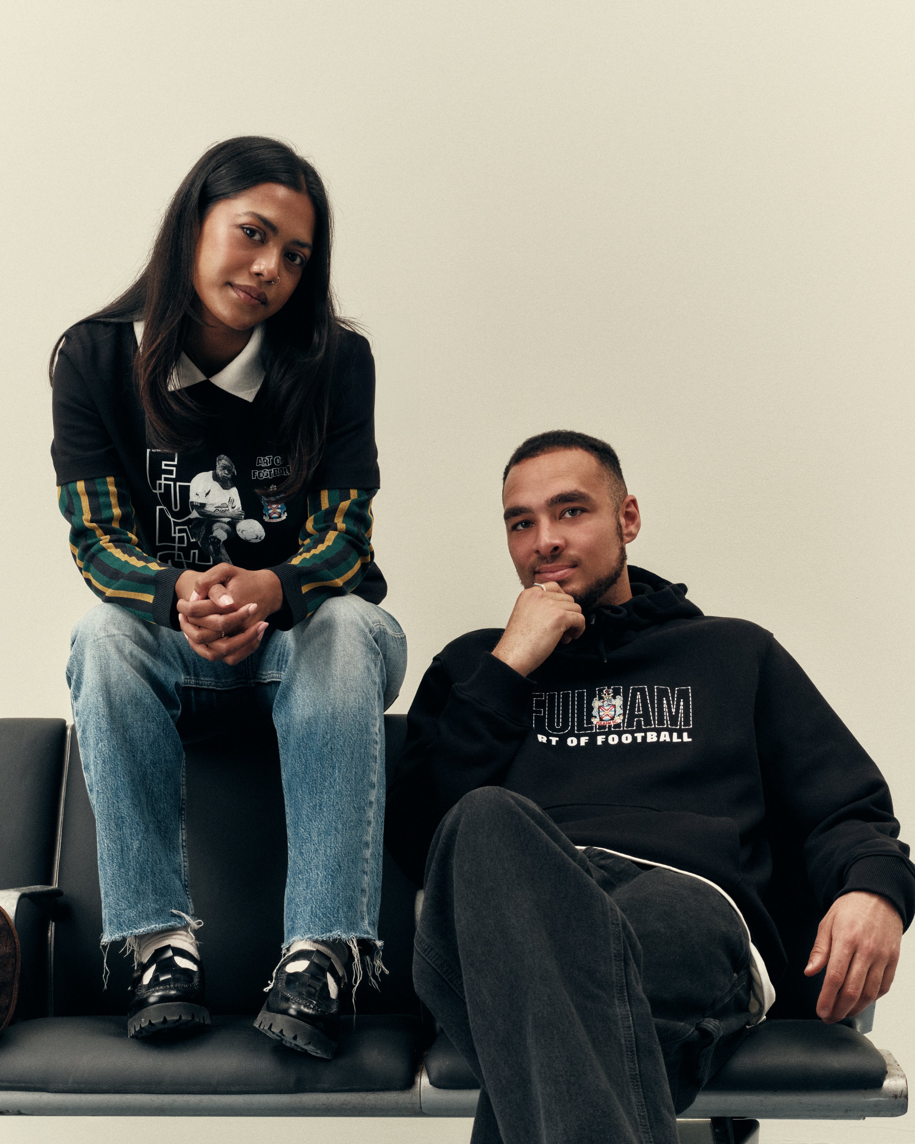 AOF x Fulham 90s Hoodie | Black | Art of Football