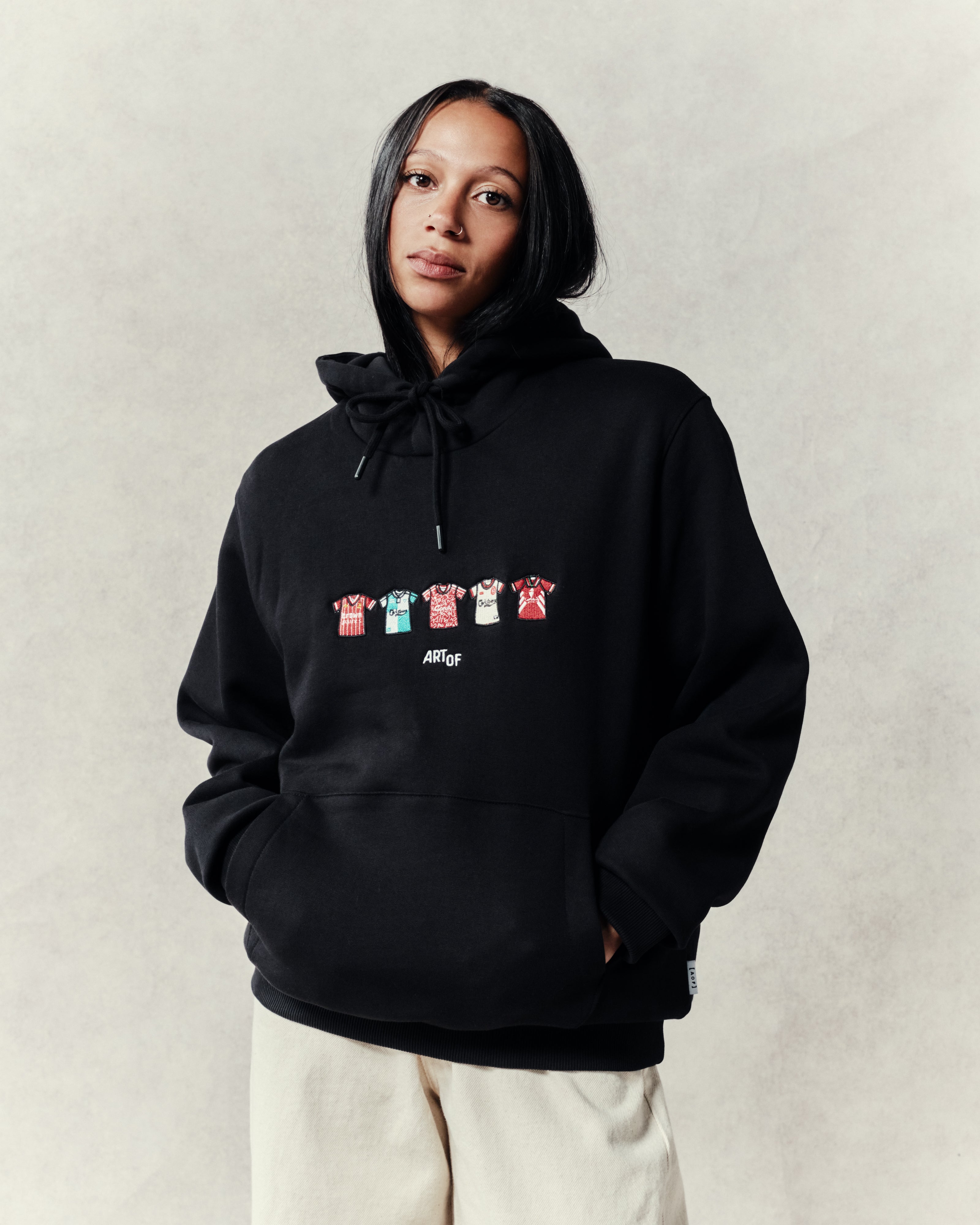 ART OF LFC Embroidered Classics Black Hoodie | Football Sweat