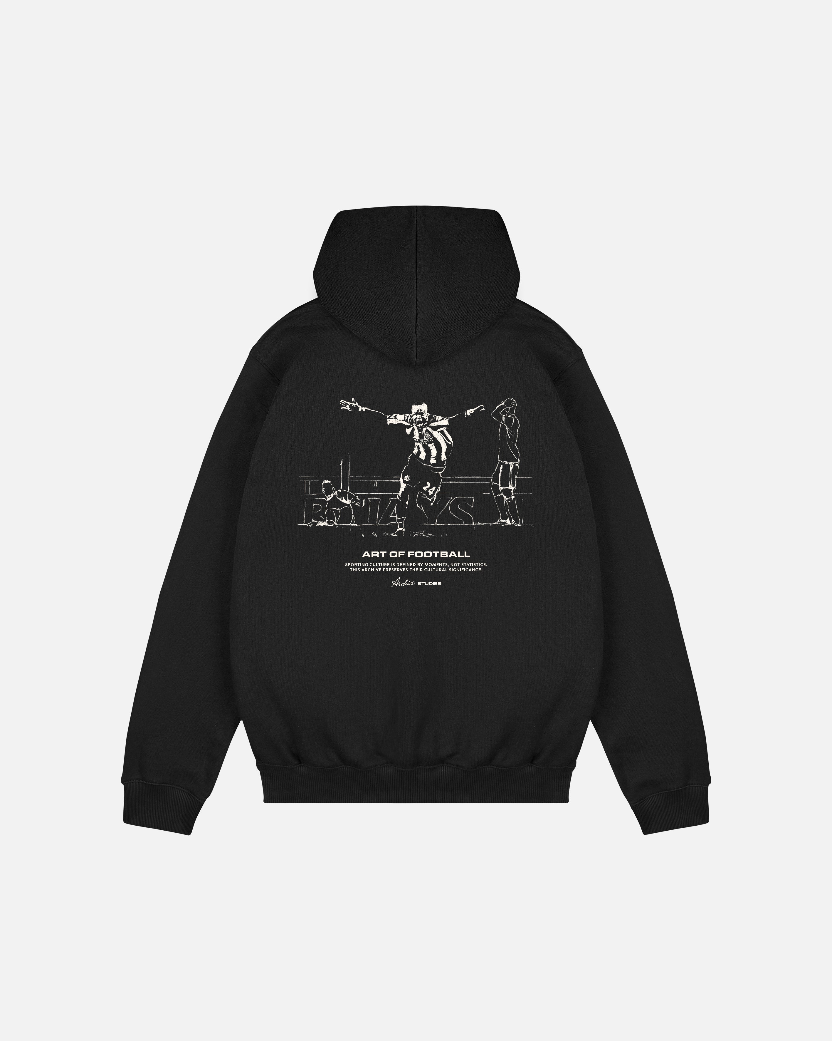 ART OF Toon Editions Hoodie | Black Screen Printed Football Sweat