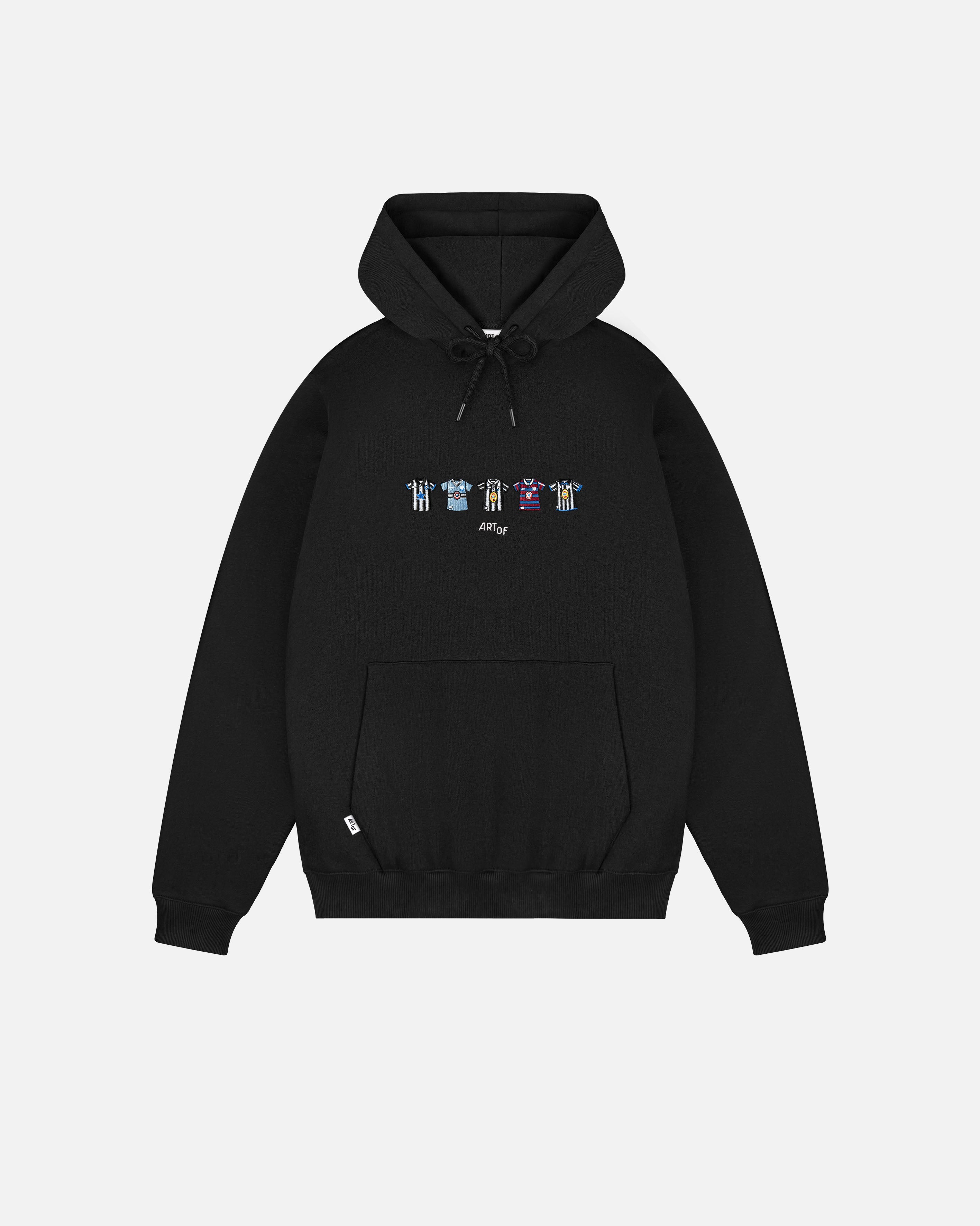 ART OF Toon Embroidered Classics | Black Hoodie | NUFC Football Sweat