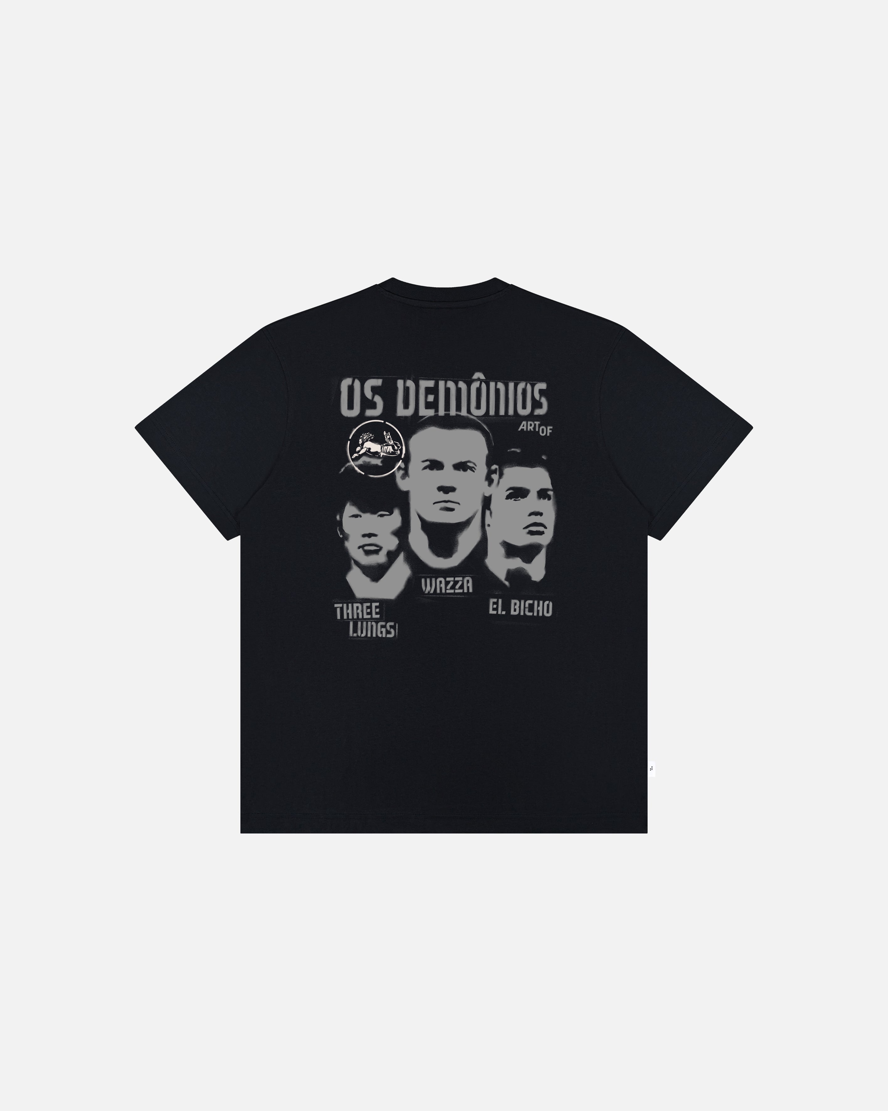 ART OF Secret Tournament Os Demônios | Black Graphic Football T-shirt