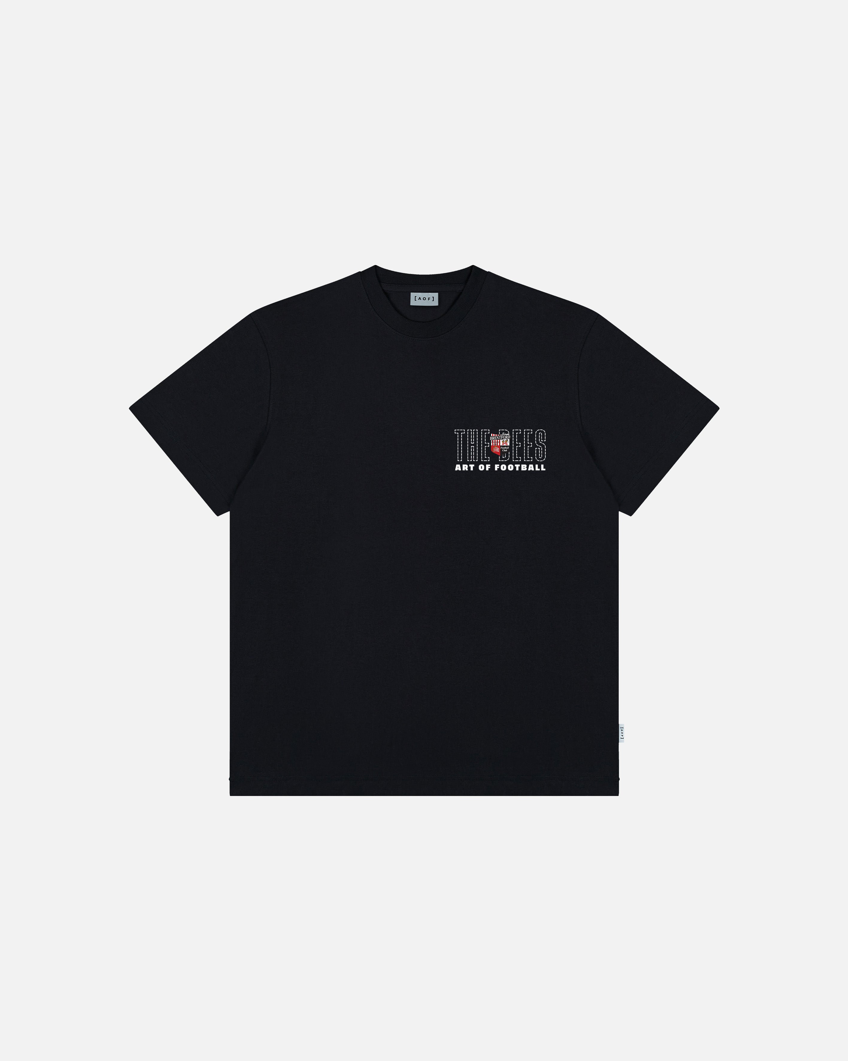 AOF Brentford 90s Black Tee | Black Graphic T-shirt | Art of Football