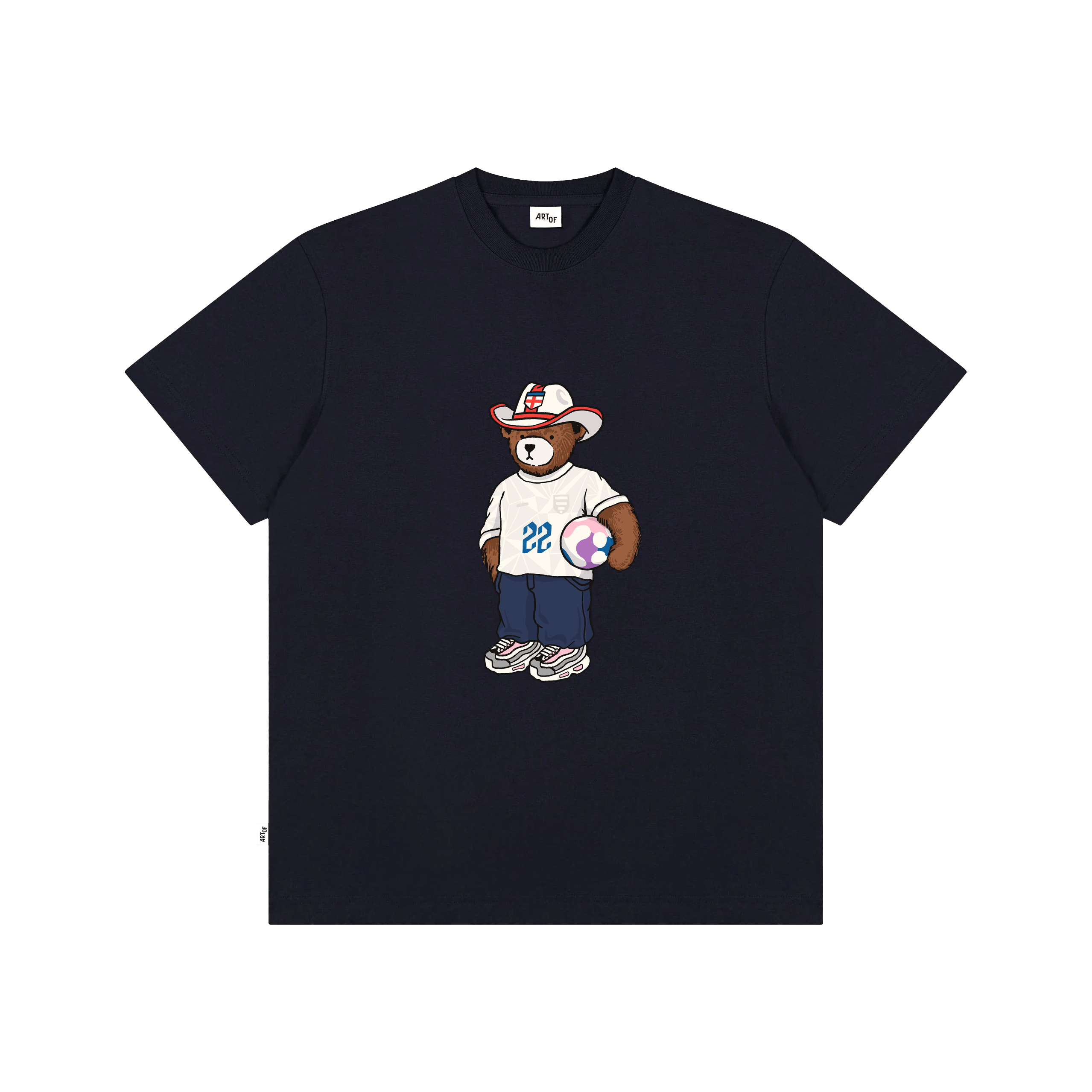 Navy Printed Premium T-Shirt Front