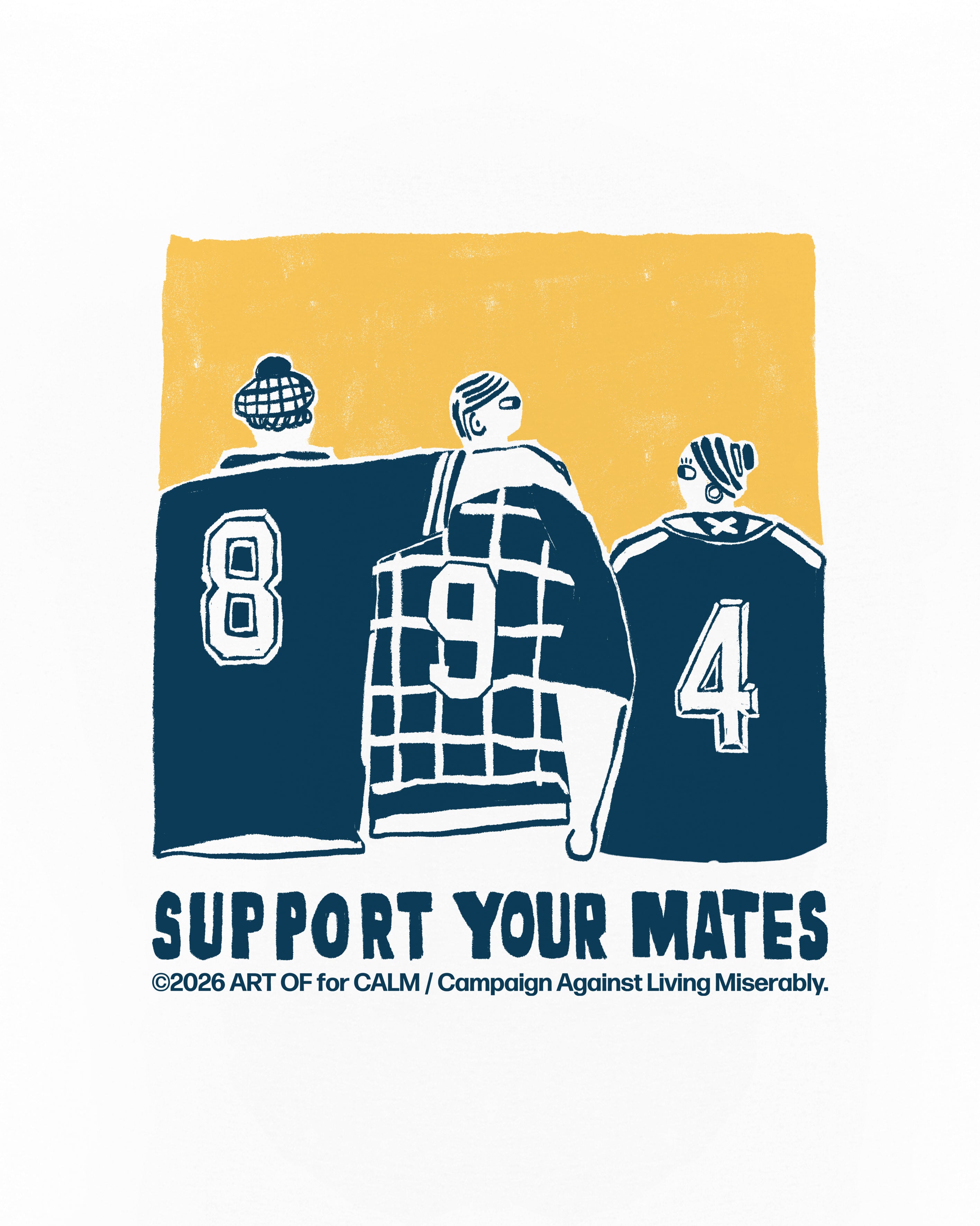 ART OF x CALM - SCO Support your Mates Tee | White Football T-shirt