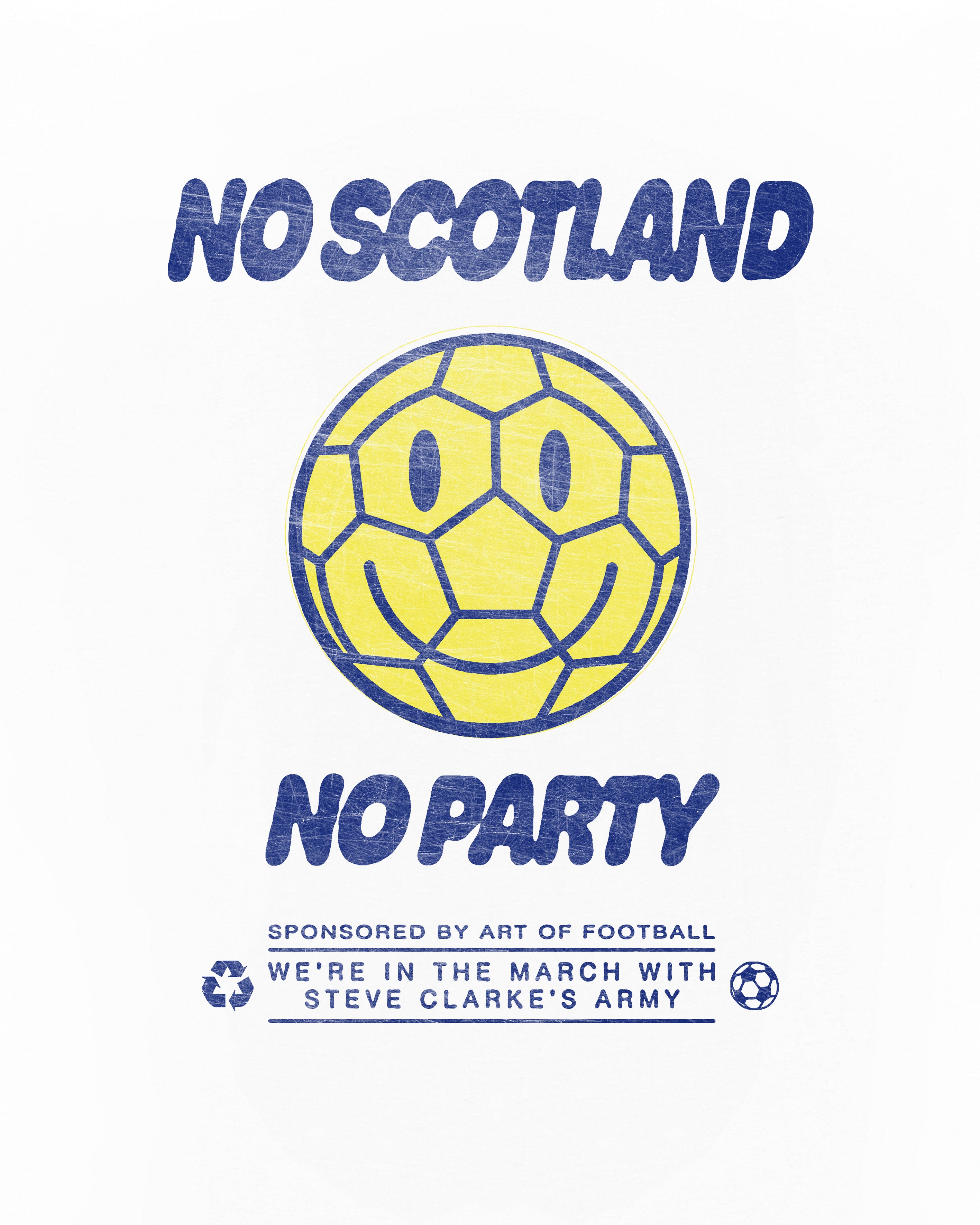 ART OF No Scotland No Party Tee | White graphic Football T-shirt