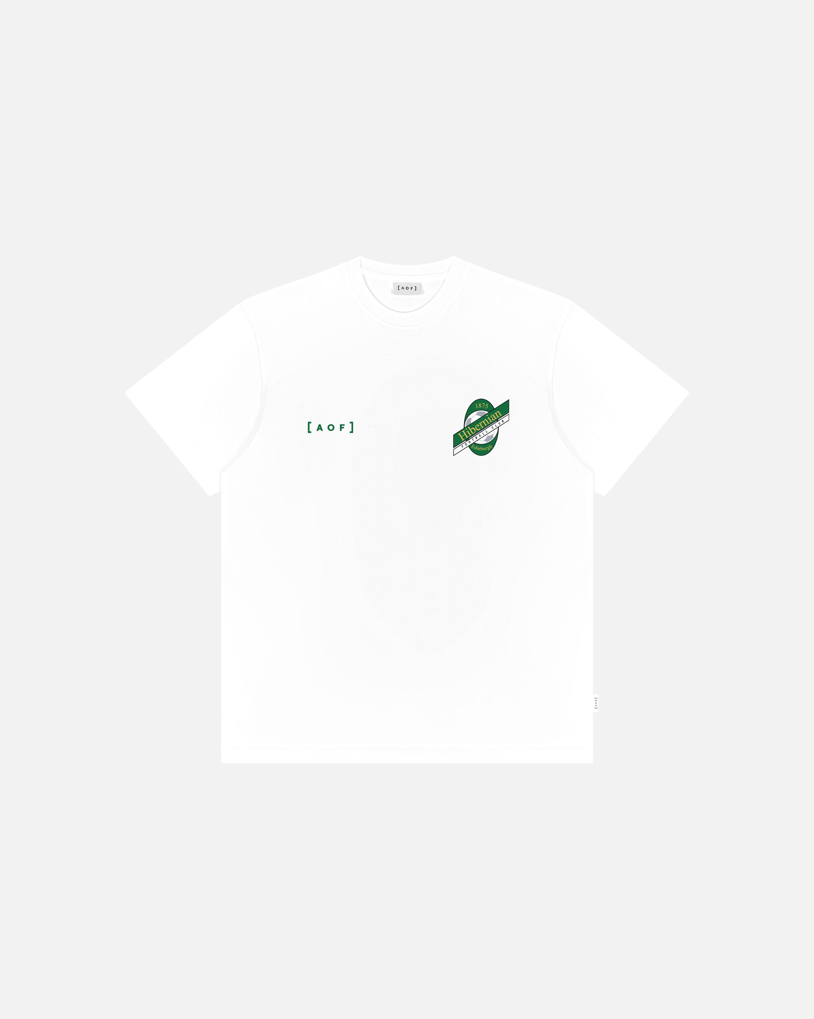 AOF x Hibernian Crest Tee | White Graphic T-shirt | Art of Football