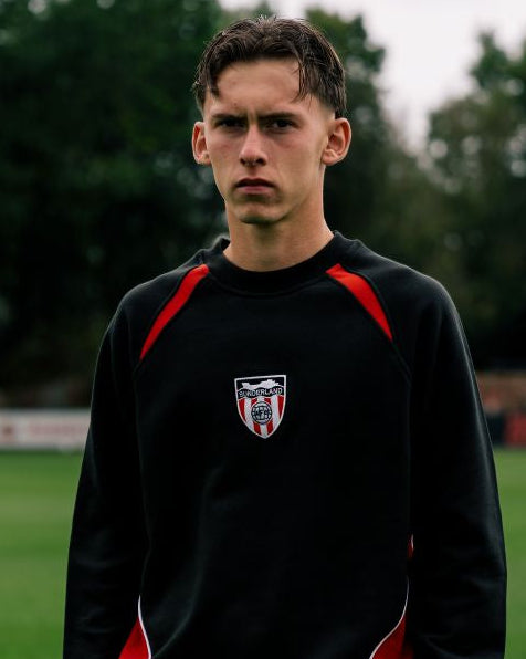 ART OF Sunderland Black Panelled Sweat | SAFC Embroidered Football Top