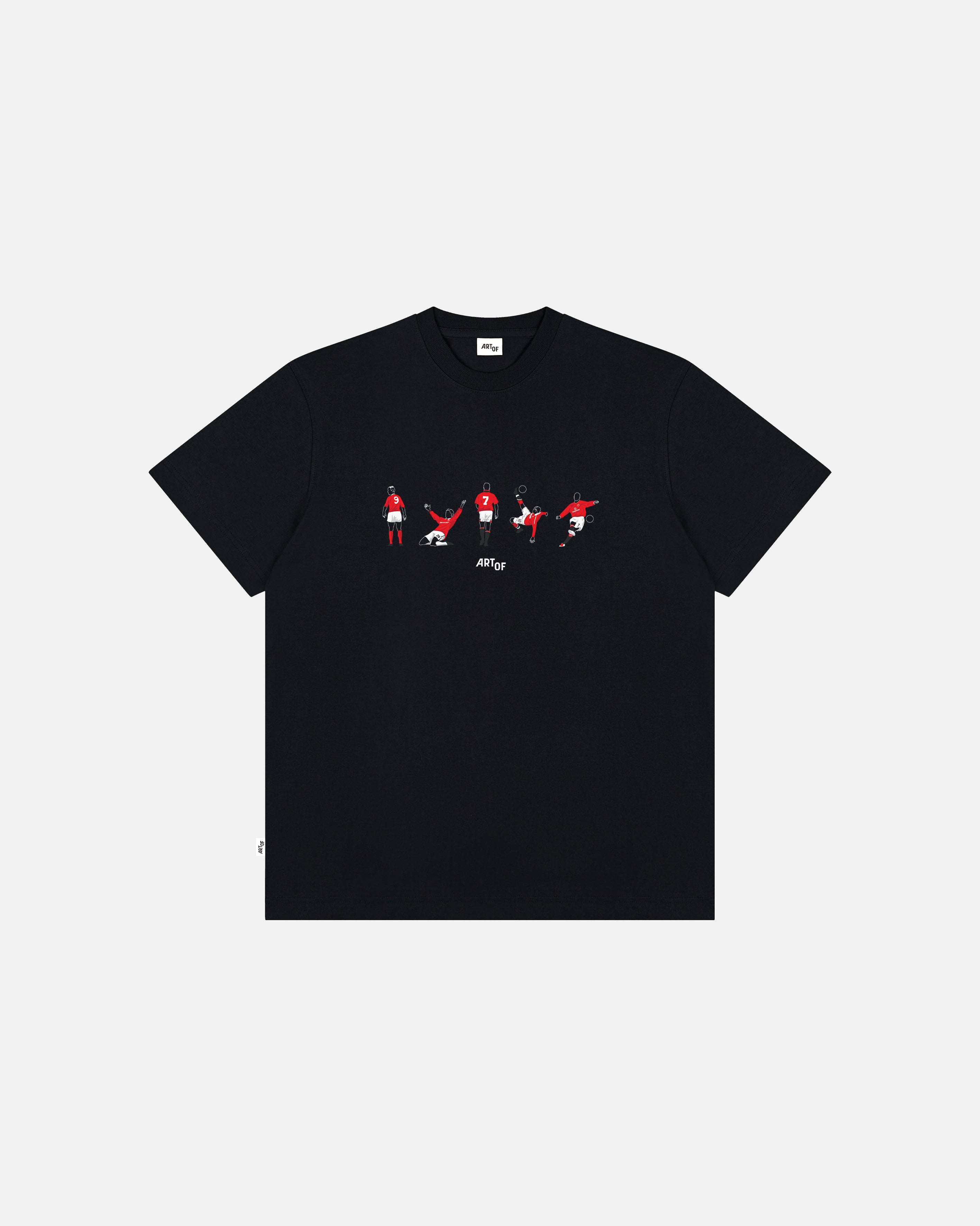 ART OF United Printed Icons Tee | MUFC Black Graphic Football T-shirt