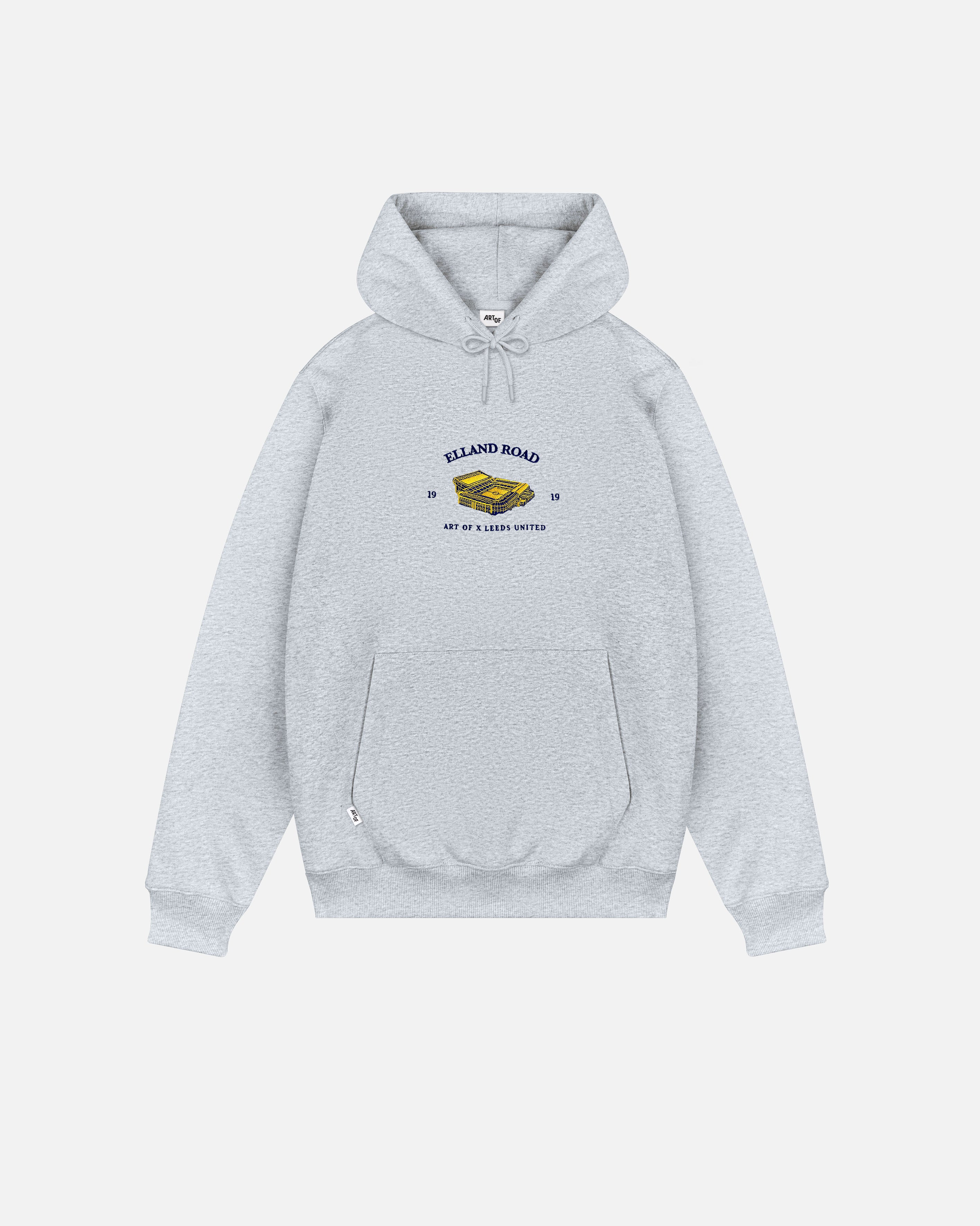 ART OF x Leeds United Stadium Hoodie | Grey Embroidered Football Sweat
