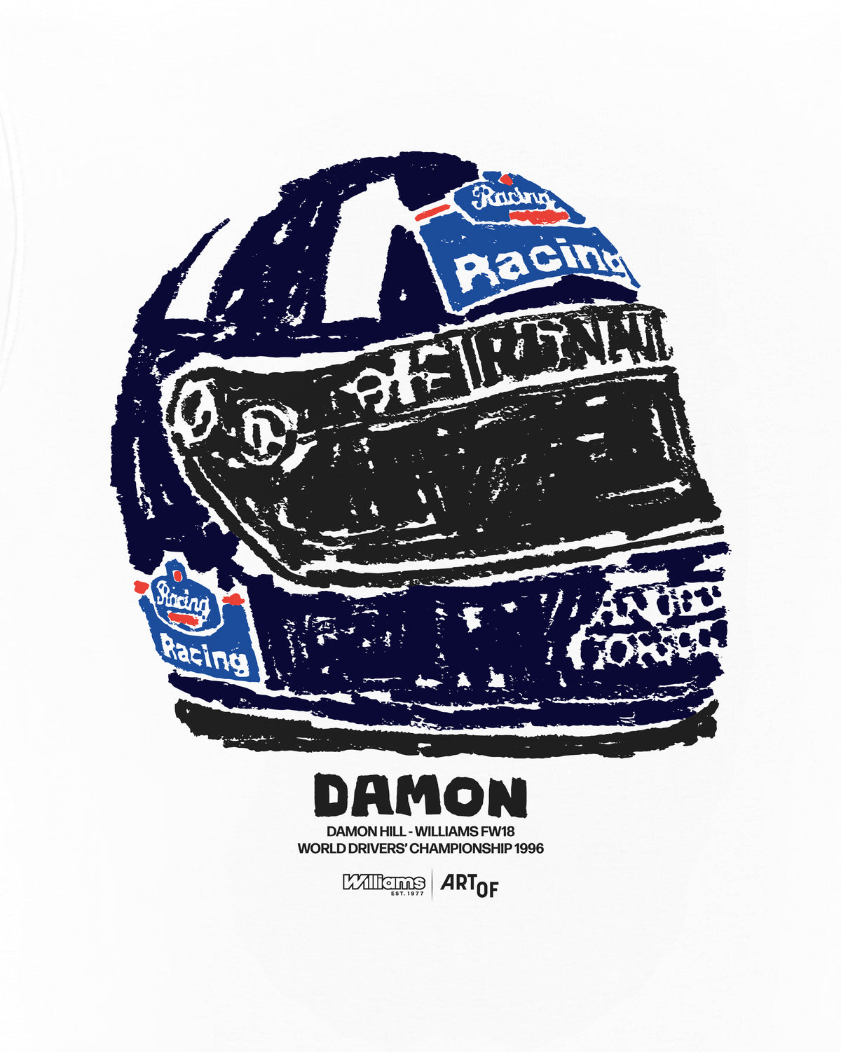 ART OF x Atlassian Williams | Damon Helmet Tee | Car Racing T-shirt
