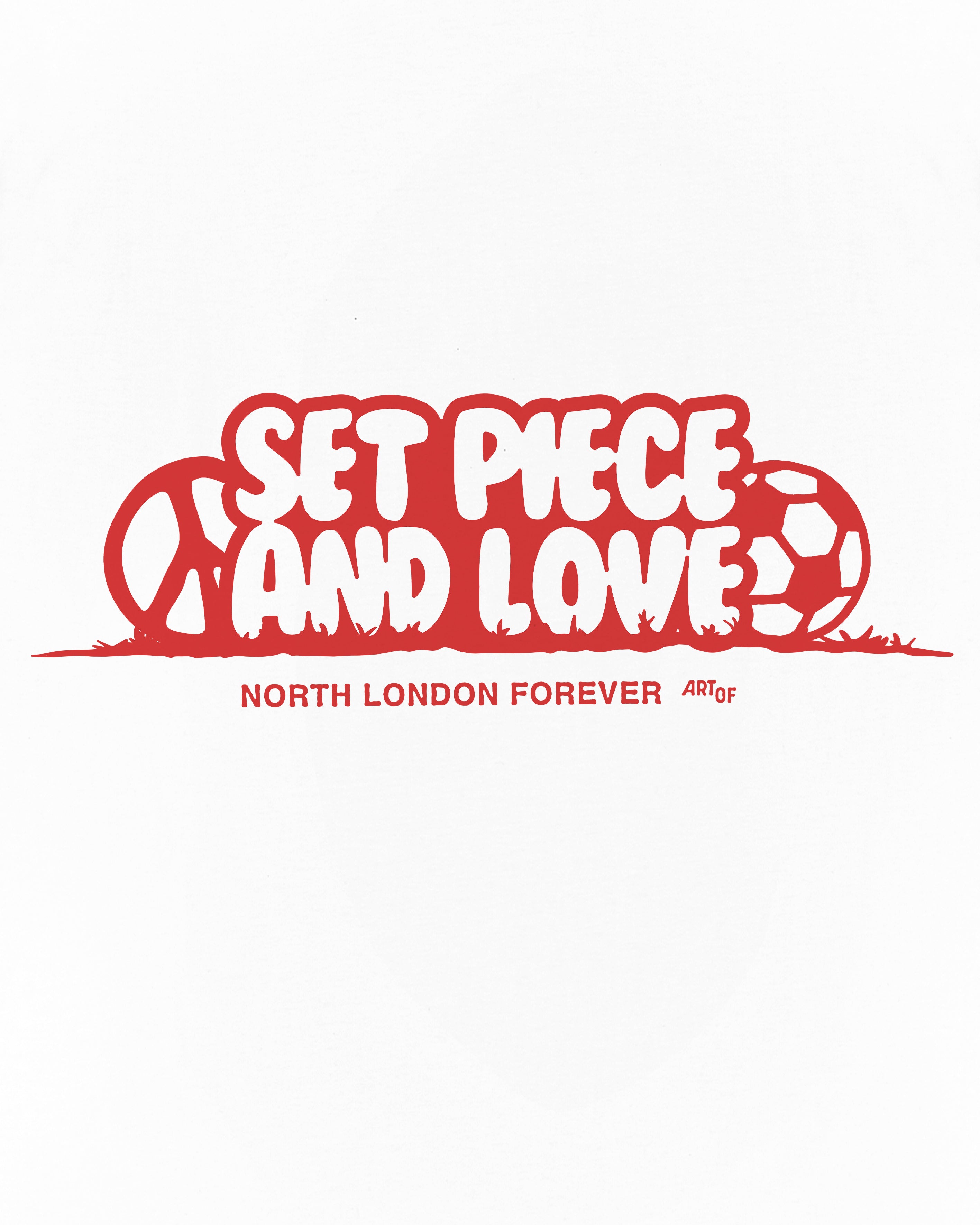 ART OF AFC Set Piece and Love Tee | White Graphic Football T-shirt